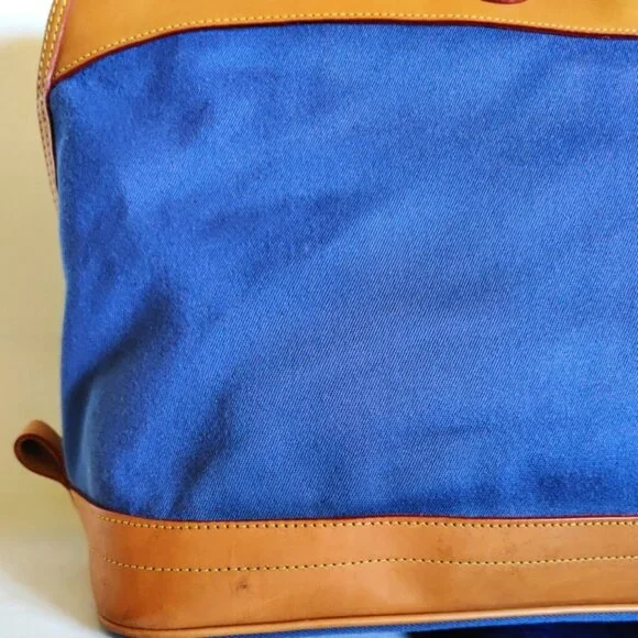 Dooney & Bourke Vintage Lg Cabriolet Zip Around Canvas/Leather Travel Bag - Blue - Picture 13 of 16